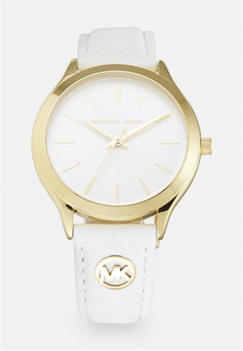 michael kors slim runway weiß|Michael Kors oversized watch.